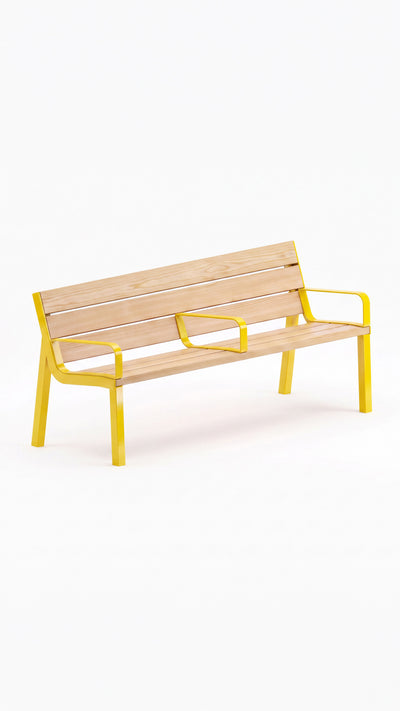 Banc KITA - vue studio, 3 accoudoirs