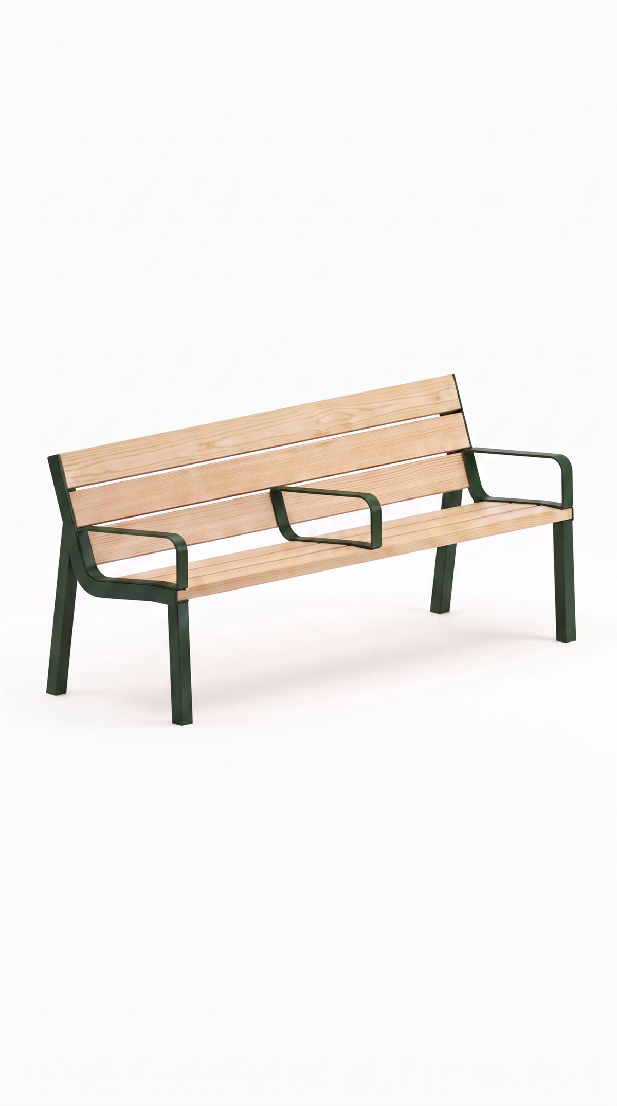 Banc KITA - Vert sapin - 3 accoudoirs