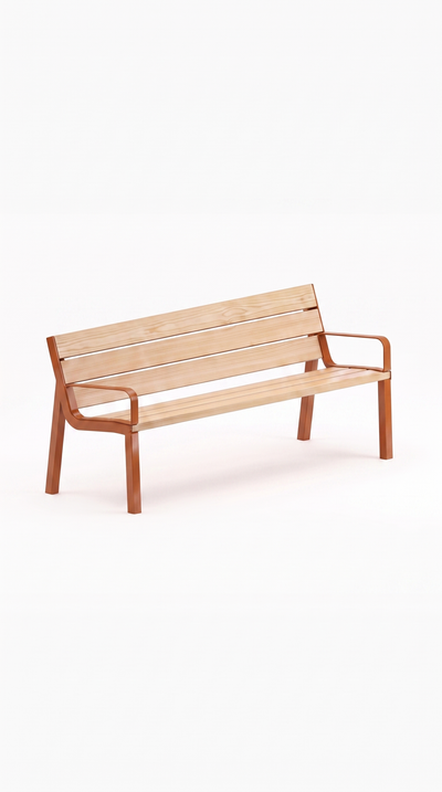 Banc KITA - Rouge terracotta - 2 accoudoirs