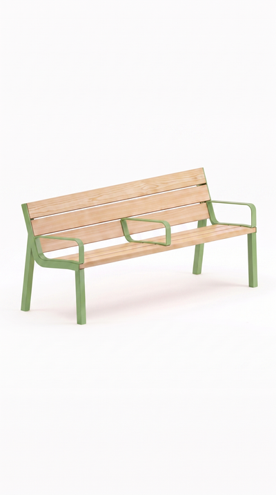Banc KITA - Vert sauge - 3 accoudoirs