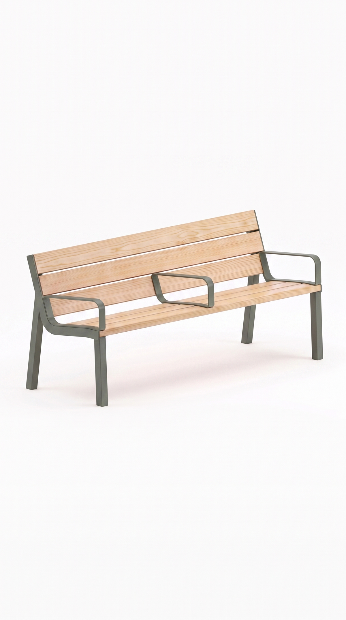 Banc KITA - Gris ardoise - 3 accoudoirs