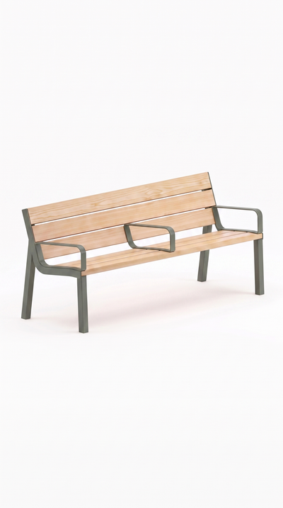 Banc KITA - Gris ardoise - 3 accoudoirs